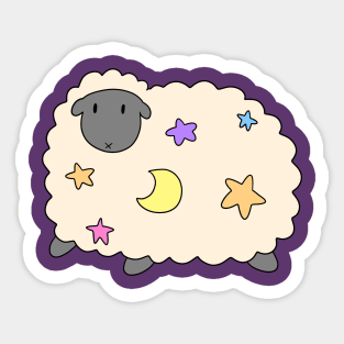 Colorful Stars and Moon Sheep Sticker
